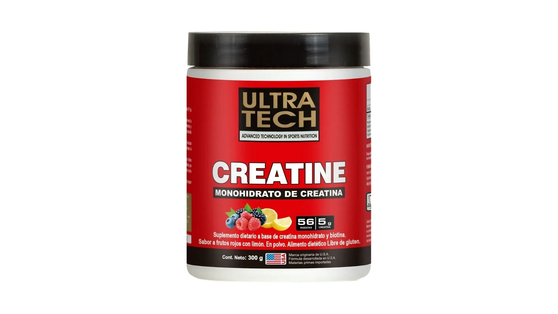 ULTRA TECH CREATINE FRUTOS ROJOS CON LIMON 300 GRS