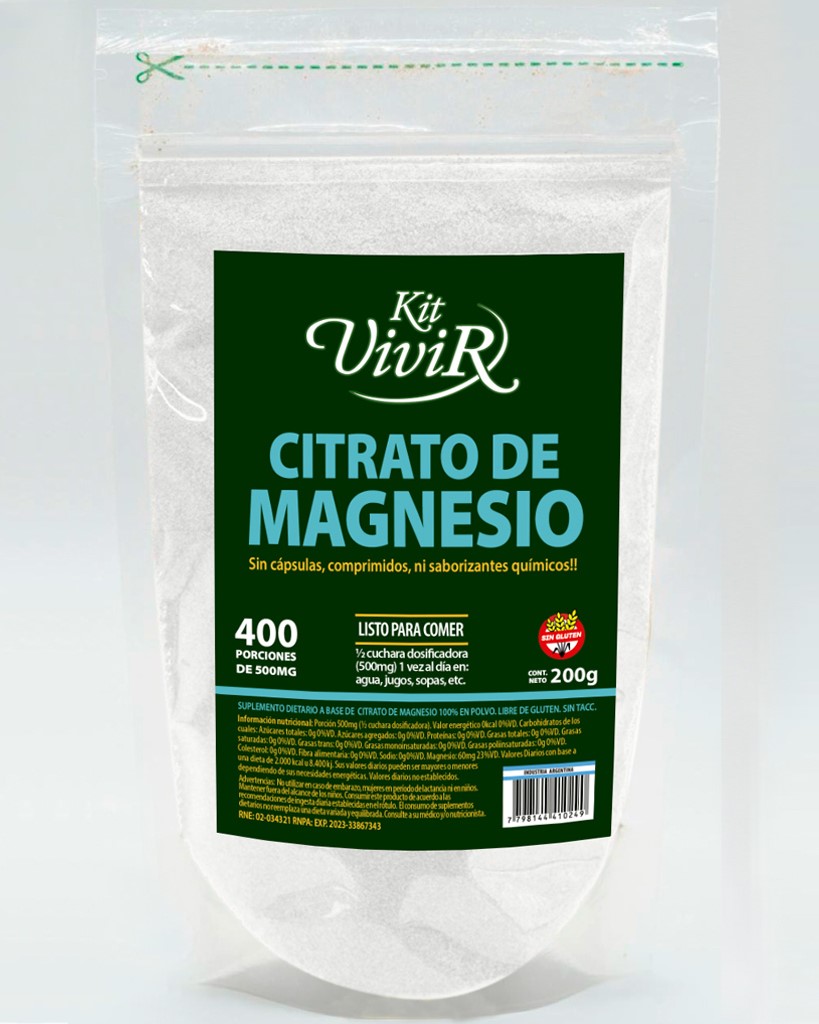 KIT VIVIR CITRATO DE MAGNESIO SOBRE 200 GRS