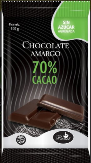 BENOT BARRITA CHOC 70 % 100 GRS X 10 UNID