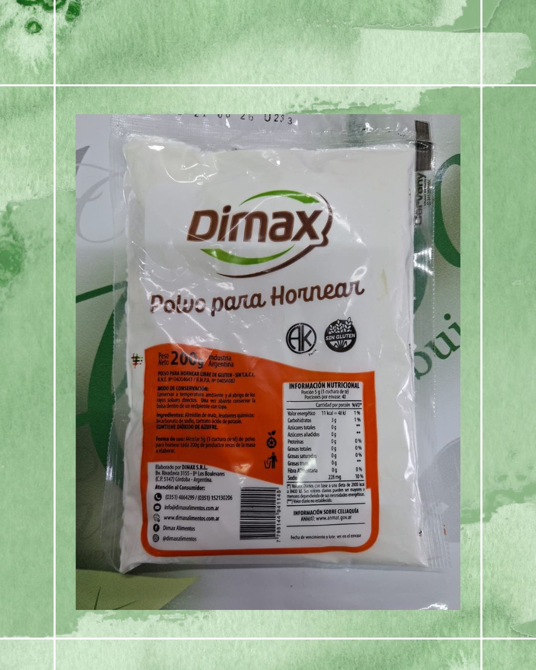DIMAX POLVO DE HORNEAR 200 GRS