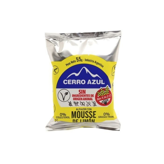 CERRO AZUL ALFAJOR MOUSSE LIMON 12 UNID