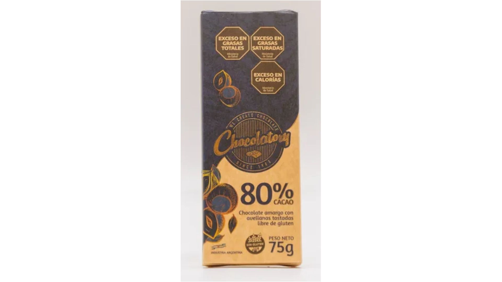 CHOCOLATORY CHOCOLATE AMARGO CON AVELLANAS 80 % 75 GRS