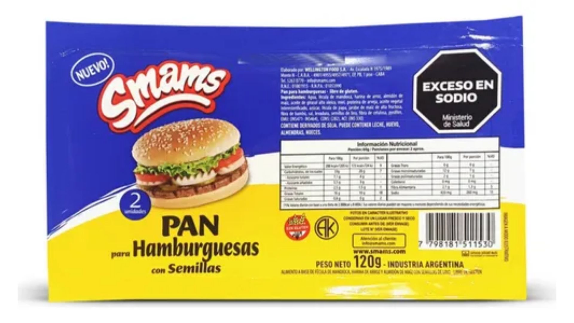 SMAMS PAN DE HAMBURGUESA CON SEM 120 GRS
