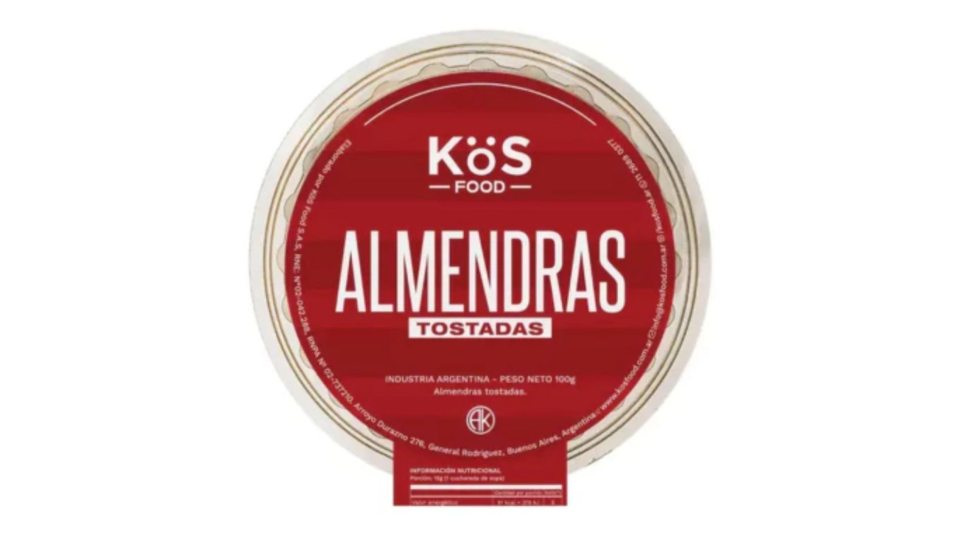 KOS FOOD ALMENDRAS TOSTADAS 100 GRS
