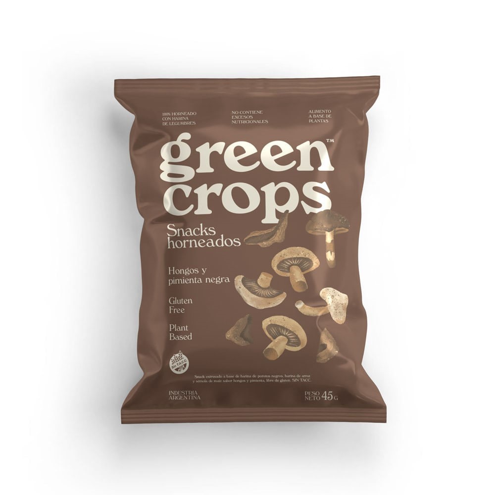 GREEN CROPS SNACKS HONGOS Y PIMIENTA NEGRA 45 GRS