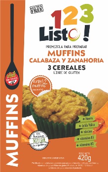 123 Listo MUFFINS DE CALABAZA Y ZANAHORIA 420 grs