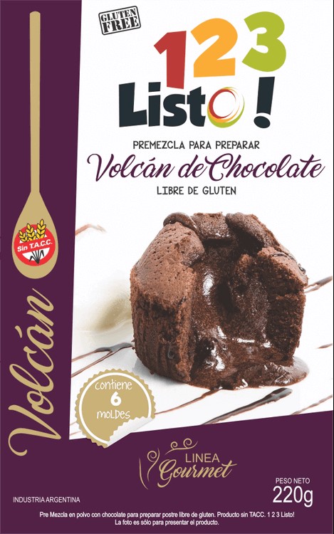 123 Listo VOLCAN DE CHOCOLATE 220 grs