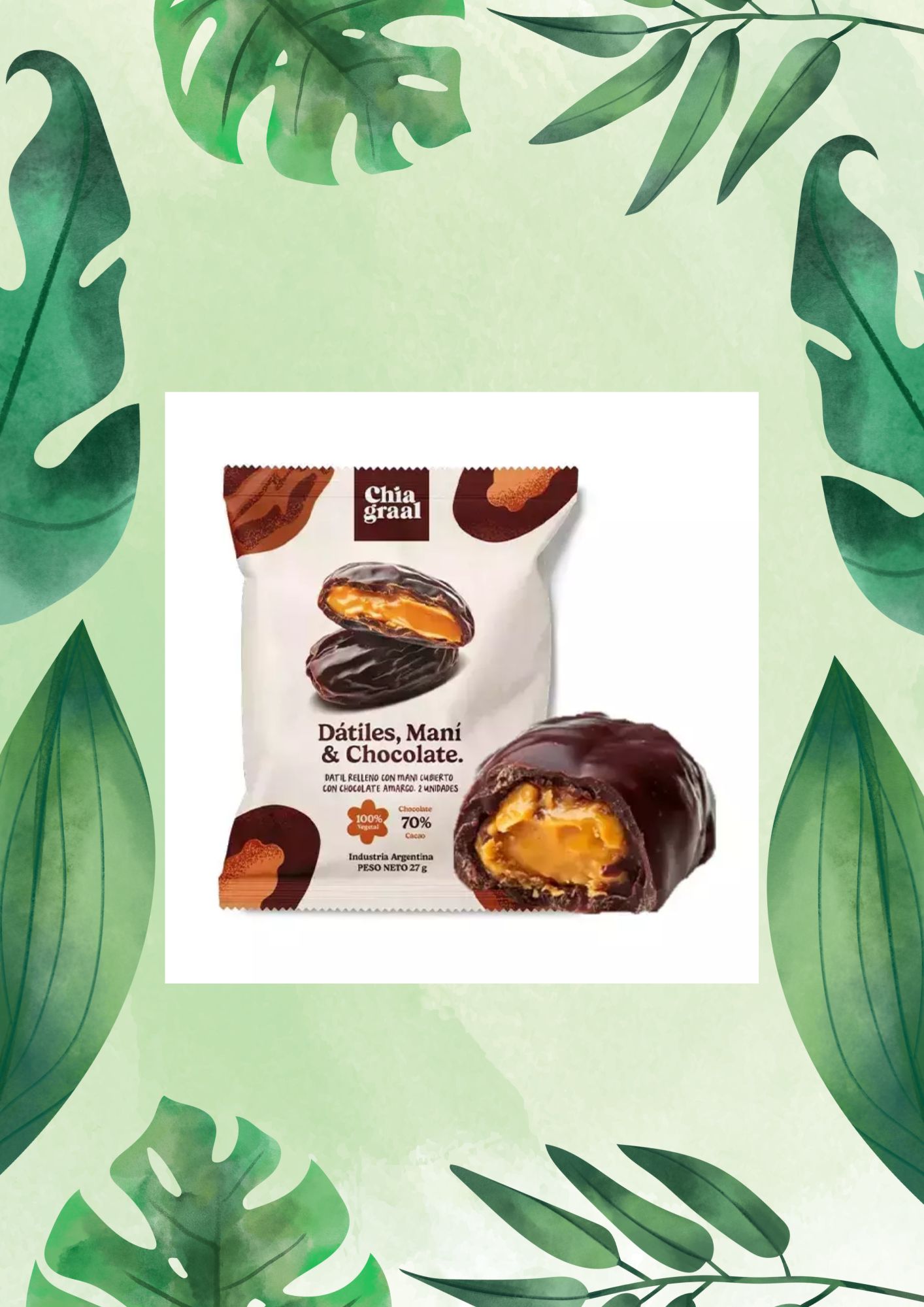 CHIAGRAAL SNACK DATILES MANI & CHOC 12 UNID