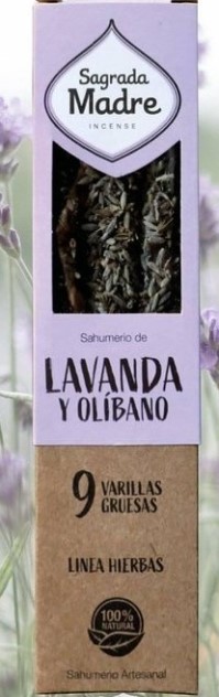 SAGRADA MADRE SAHUMERIO LAVANDA OLIBANO HIERBAS