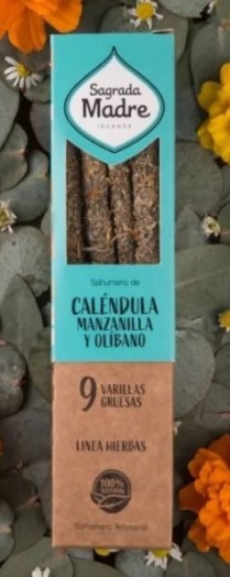 SAGRADA MADRE SAHUMERIO CALENDULA Y MANZANILLA