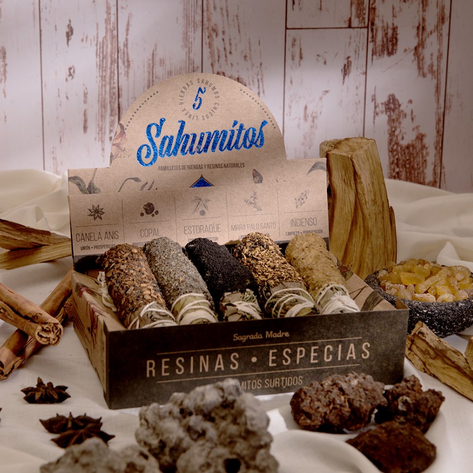 SAGRADA MADRE SAHUMITOS SURTIDOS X5 RESINAS Y ESPECIAS