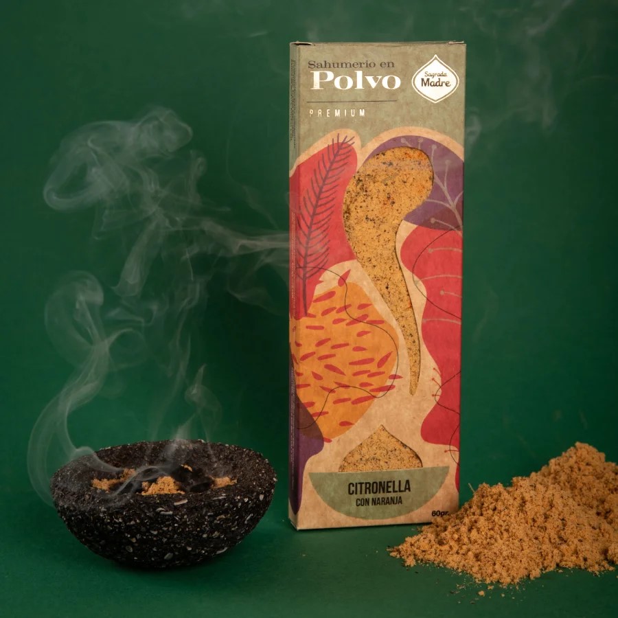 SAGRADA MADRE SAHUMERIO EN POLVO CITRONELA NARANJA
