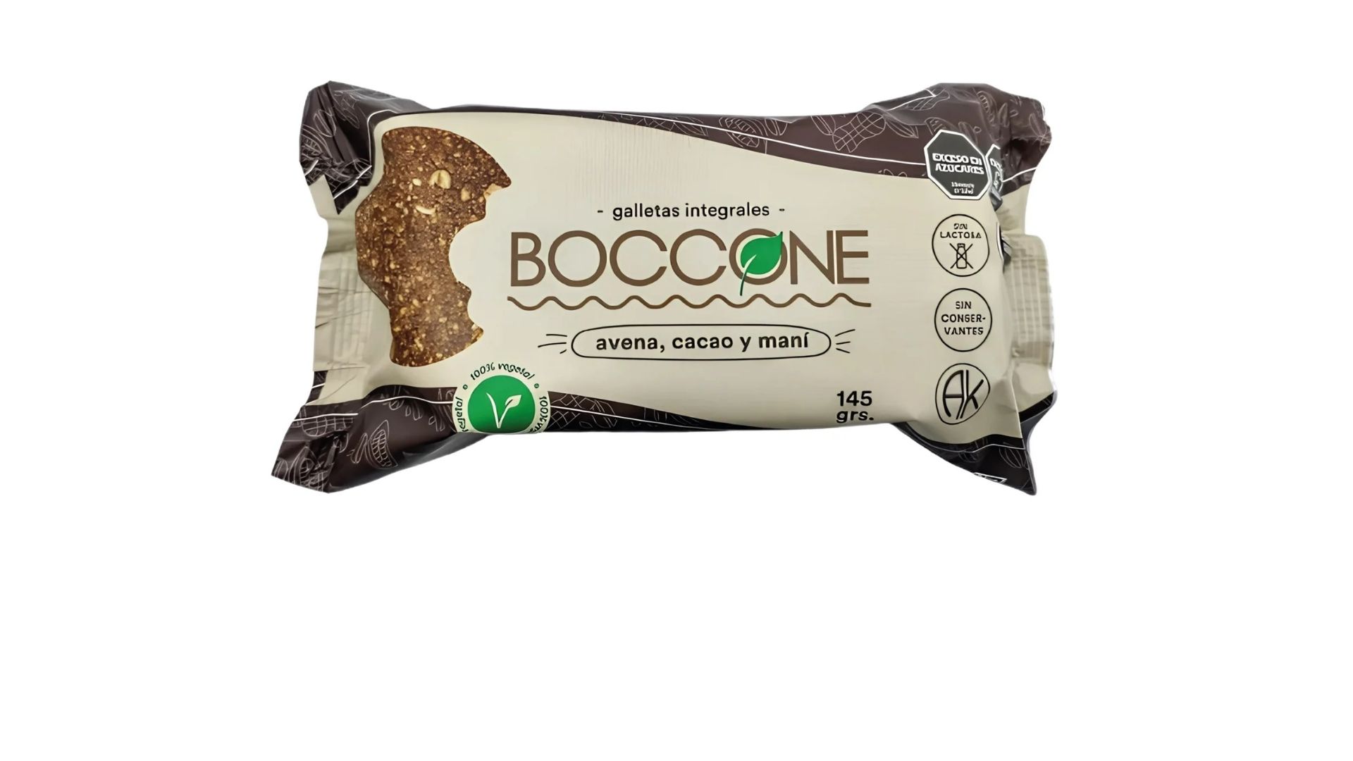 BOCCONE GALLETITAS AVENA, CACAO Y MANI 145 GRS