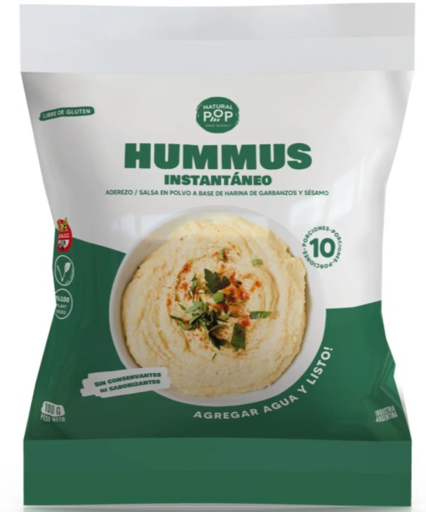 NATURAL POP HUMMUS 100 GRS