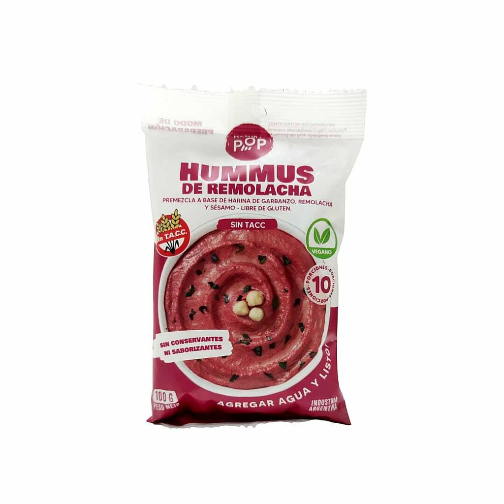 NATURAL POP HUMMUS DE REMOLACHA 100 GRS