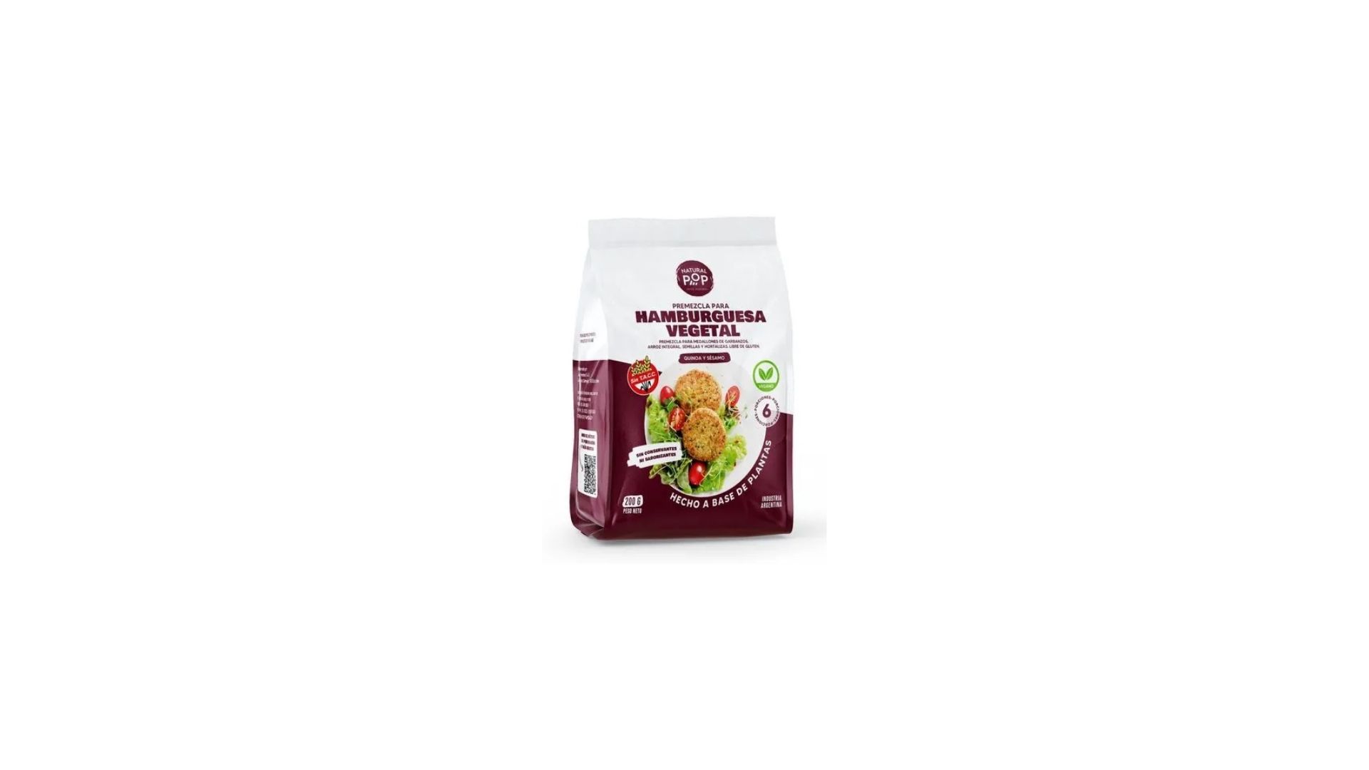 NATURAL POP HAMBURGUESA VEGETAL 200 GRS