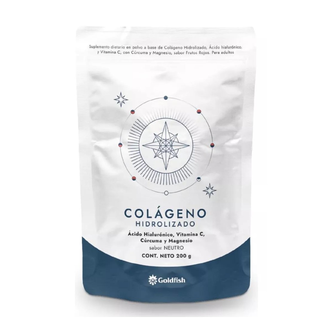 GOLD FISH COLAGENO HIDROLIZADO AC HIALURONICO, VIT C CURCUMA MAGNESIO 200 GRS