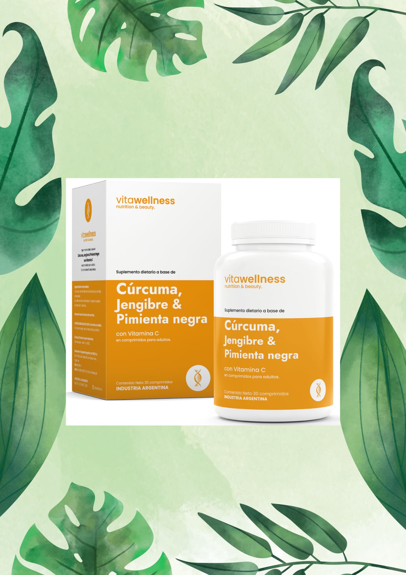 VITAWELLNESS CURCUMA, JENGIBRE & PIMIENTA NEGRA 30 COMP