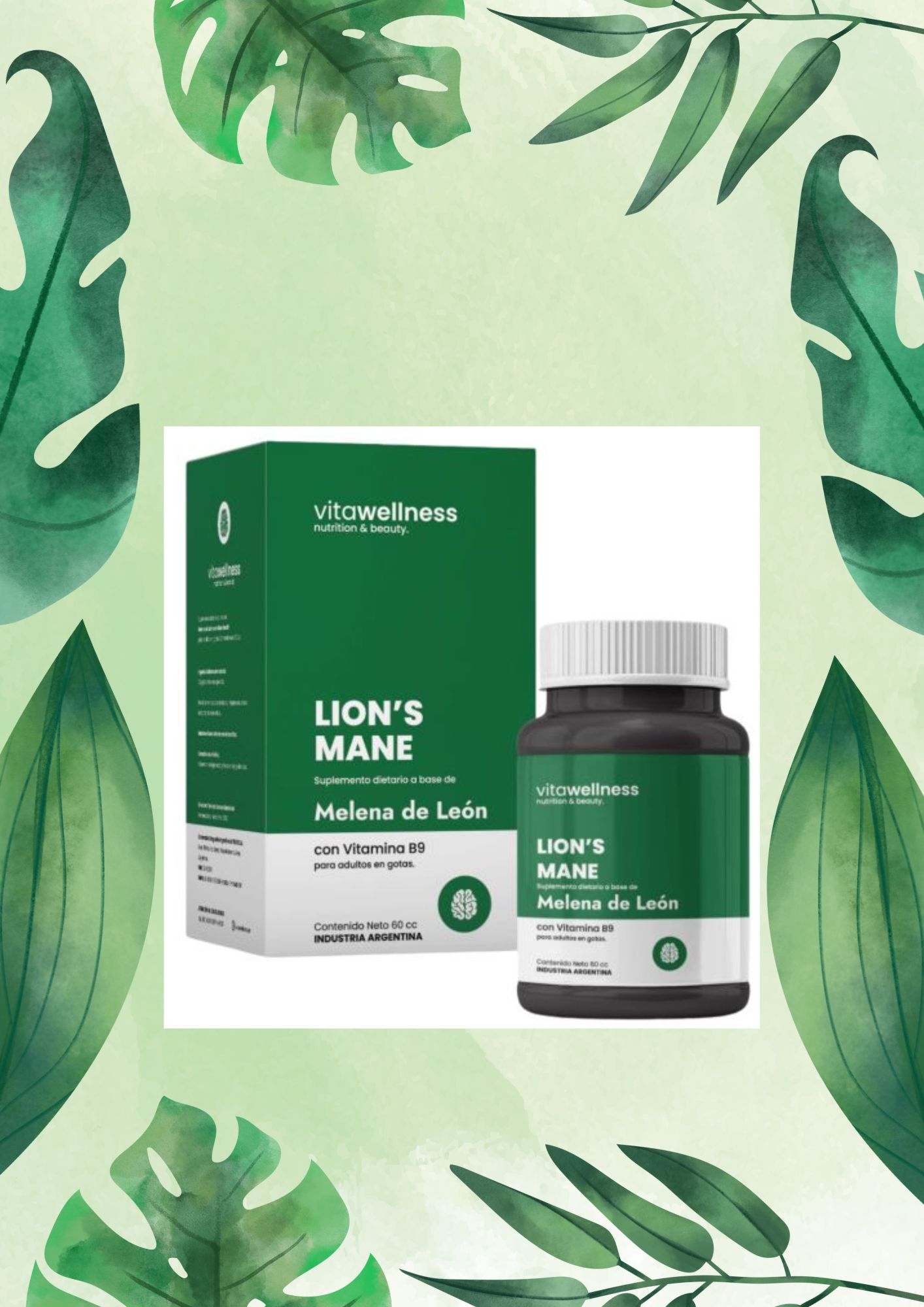 VITAWELLNESS LIONS MANE MELENA DE LEON 30 CAPS