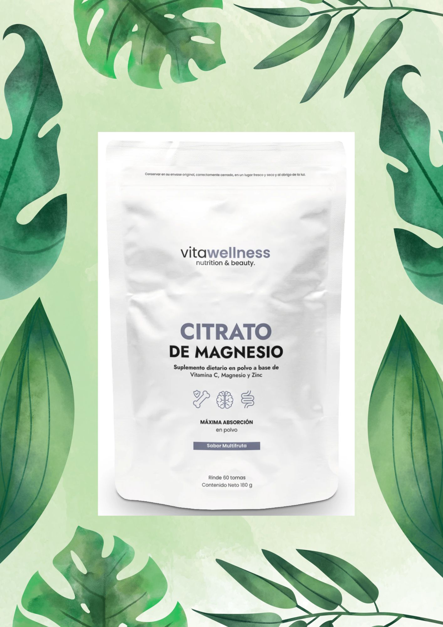 VITAWELLNESS CITRATO DE MAGNESIO 180 GRS