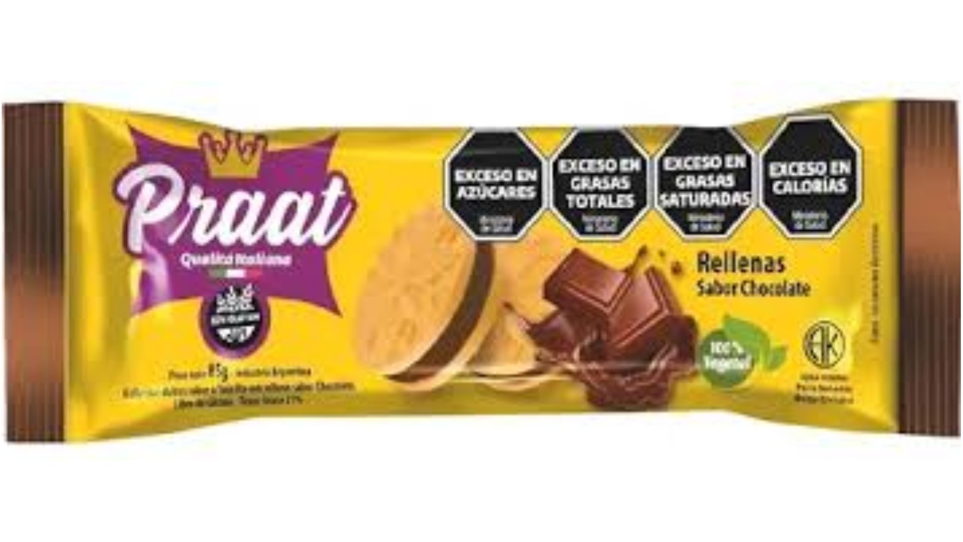 PRAAT GALLETITAS RELLENAS SABOR CHOCOLATE 90 GRS