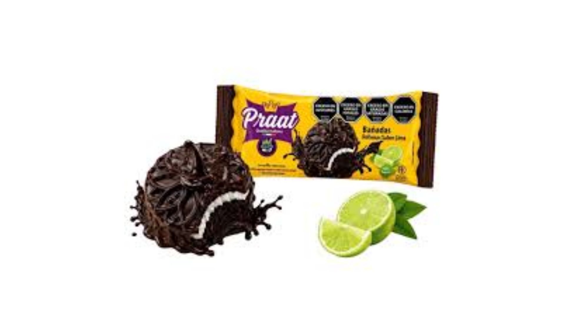PRAAT GALLETITAS RELLENAS SABOR LIMON BAÑADAS 120 GRS