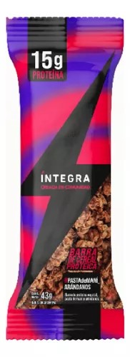 INTEGRA BARRA DE CEREAL PROTEICA PASTA DE MANI ARANDANO 10 UNID