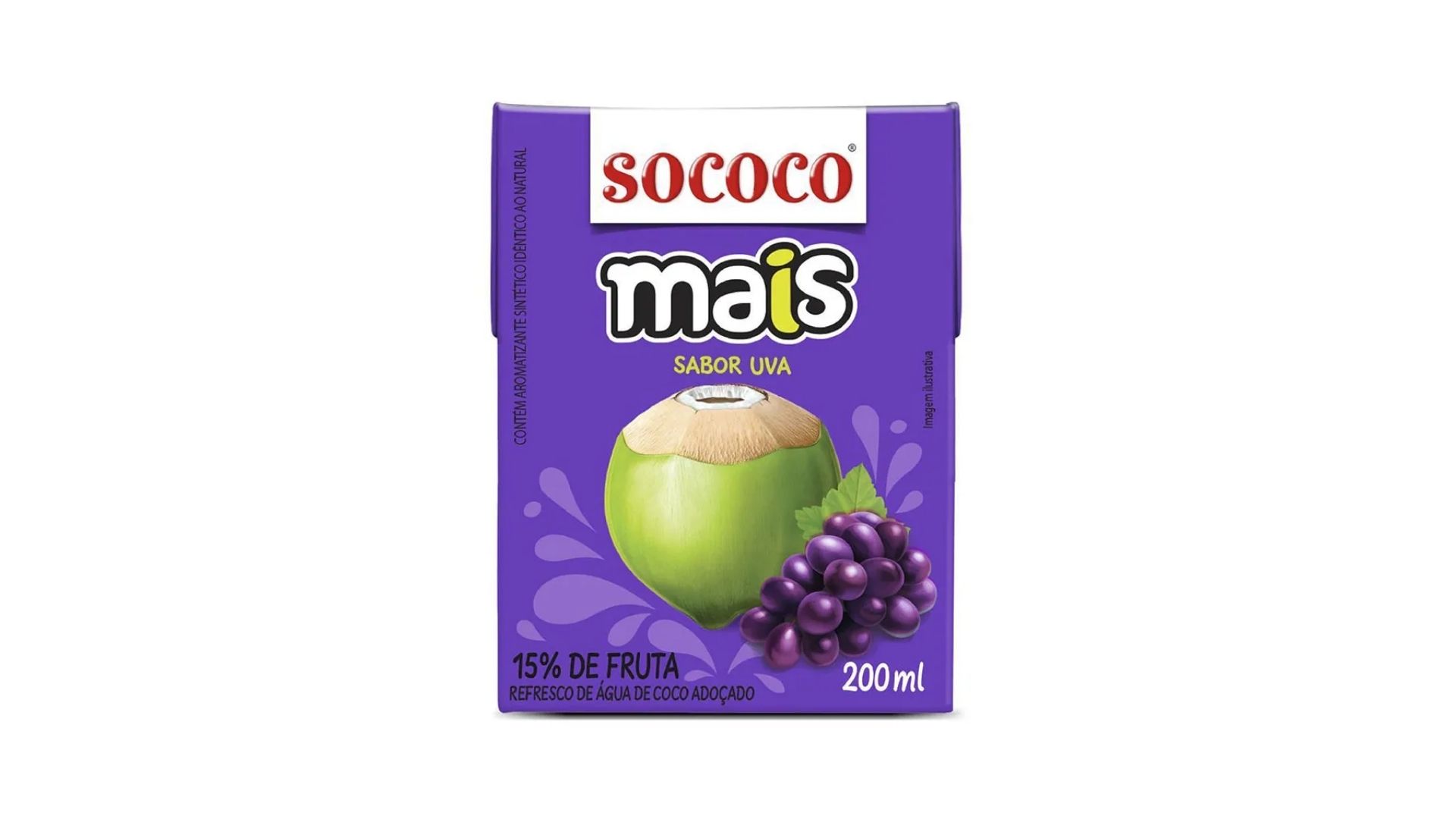 SOCOCO AGUA DE COCO UVA 200 ML