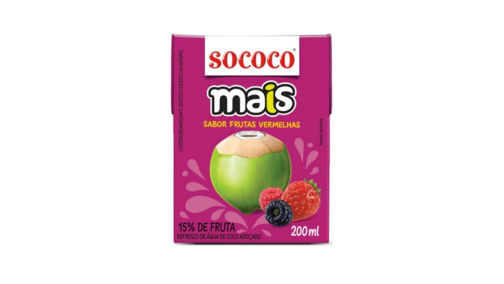 SOCOCO AGUA DE COCO FRUTOS ROJOS 200 ML