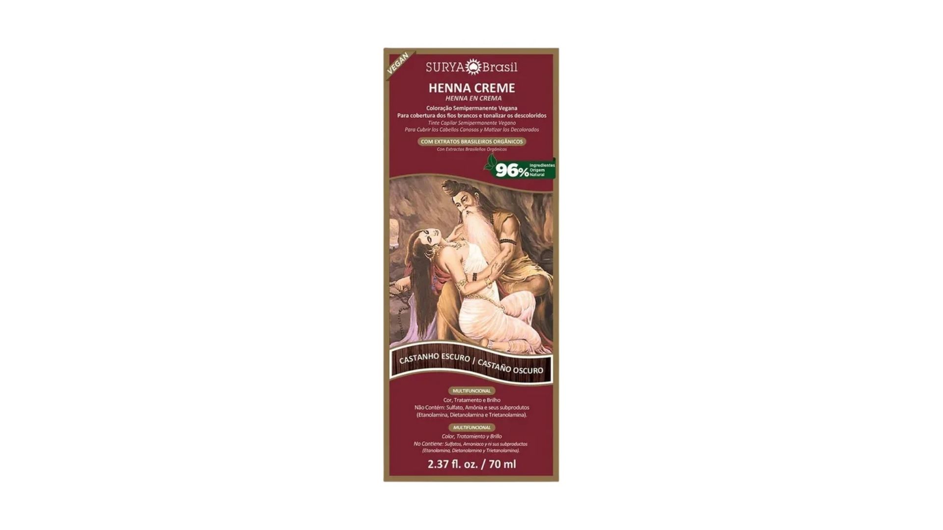 BOTI-K HENNA CREMA SURYA BRASIL CASTAÑO OSCURO 70 ML