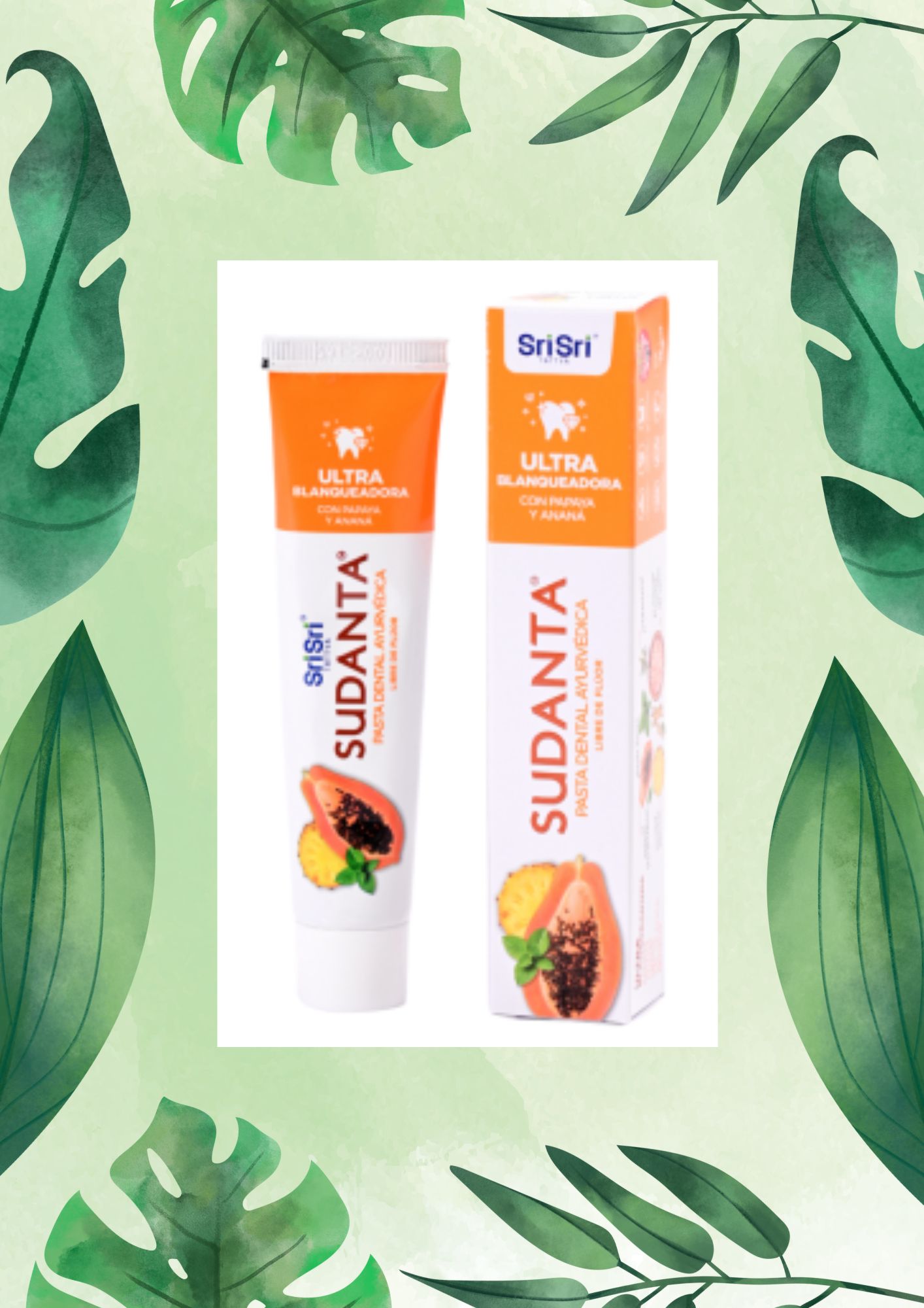 AYURVEDA SUDANTA ULTRA BLANQUEADORA PAPAYA Y ANANA 100 GRS