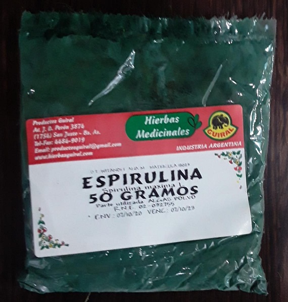 GUIRAL ESPIRULINA EN POLVO 50 GRS
