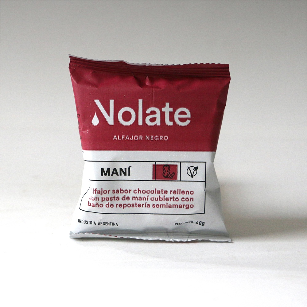 NOLATE ALFAJOR CON PASTA DE MANI 6 UNID